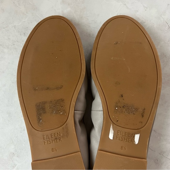 Eileen Fisher Notion Nappa Leather Ballet Flat in Grey 8.5 - Picture 8 of 11